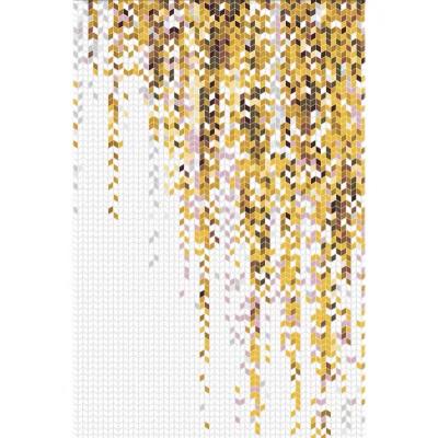 China China White And Gold Rhombus Glass Mosaic Wall Pattern TV Backsplash Flooring for sale