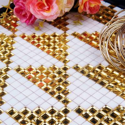 China Modern Luxury Parquet Gold Mosaic Glass Slab Dispenser for sale