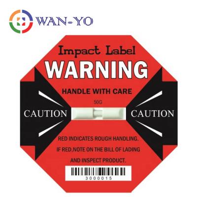 China Barcode Impact Label 50G: Drop Anti Shock Collide Monitor Sticker for sale