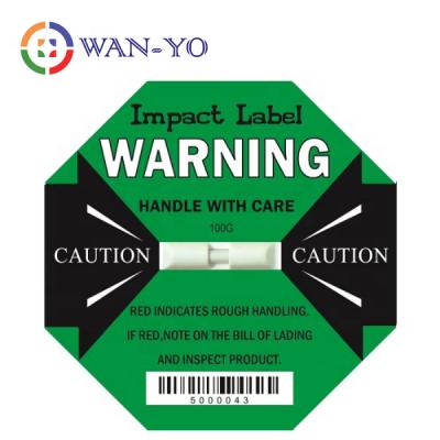 China Monitor & Prevent mishandling/damage of goods or shipment in transit WAN-Yo | Impact Label 100G: Impact Detection Shock Tester and Logistics Monitor Label for sale