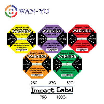 China Barcode Shockwatcher WAN-YO Impact Label To Monitor Shock Vibration And Deter Mishandling for sale