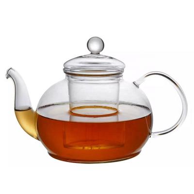 China Viable Clear Glass Teapot Stovetop Safe With Removable Infuser Loose Leaf And Blooming Tea Maker for sale