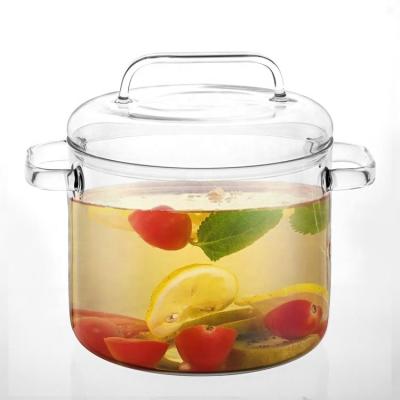 China 1350ml Household Clear Glass Cooking Soup Jar Sustainable For Electric Ceramic Stove for sale