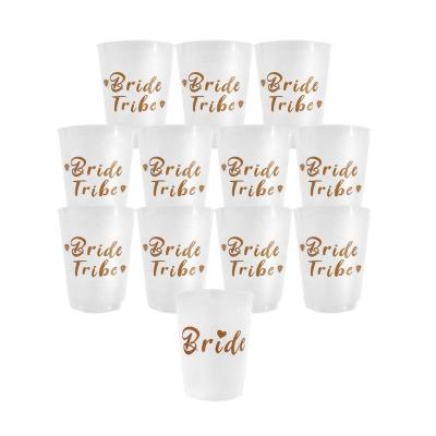 China 12pcs Plastic Team Bride And Bride Cups Bridal Shower Wedding Engagement Party Bride To Be Drink Cups Hen Night Bachelorette Party Deco for sale