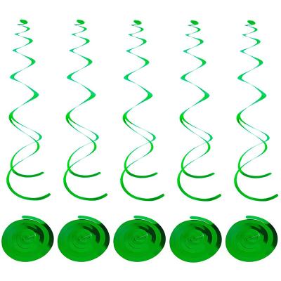 China Polyester Shamrock Irish Hanging Decorations Gifts Supplies Accessories Lucky Banner Glitter Ornaments Green Foil Swirls Hanging for sale