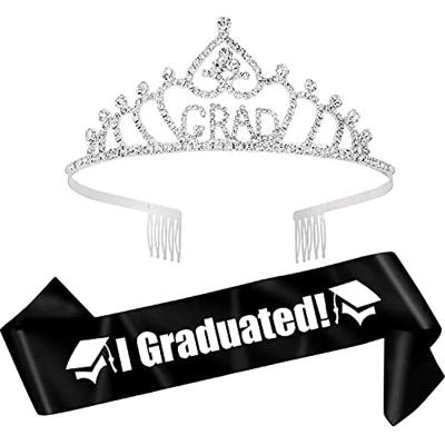 China Bundles of Party Celebration Graduation Party Consumables, Sparkly Princess Grad Crown Tiara and Metal Graduation Sash for sale