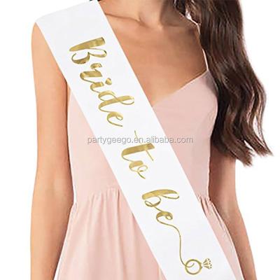 China New design polyester 2019 bachelor party decorations bridal shower silvver sparkle bride to be sash for sale