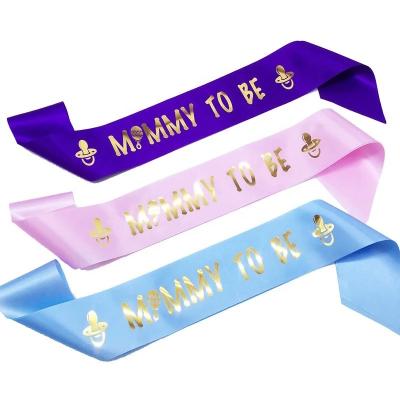 China 1Pcs Satin Mom To Be Sash Satin Kind Reveal Party Baby Shower Mom To Be Ribbon Sash Decorations Favor Gifts Supplies for sale