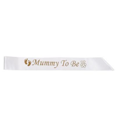 China White Party Celebration Mum To Be Satin Sash For Baby Shower Or Gender Reveal Party for sale