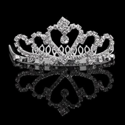 China Alloy Gold Baroque Wedding Crystal Crown Full Round Bridal Tiaras And Crown for sale