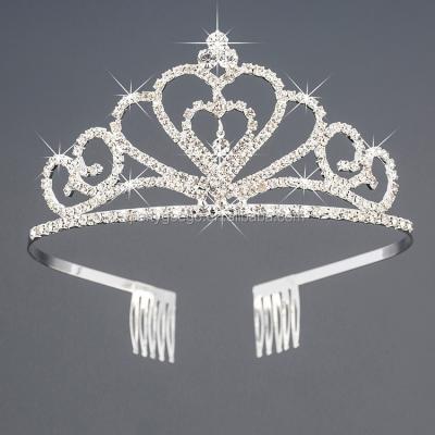 China Crown Princess Tiara Bride Floral Alloy Pageant Tiara Gold/Rose Gold for sale