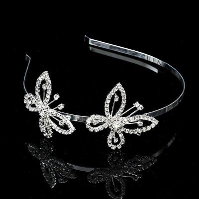 China Alloy/Stick/Butterfly Rhinestone Fashion Alloy Rhinestone Headpiece Queen Tiara Bridal Wedding Crowns for sale