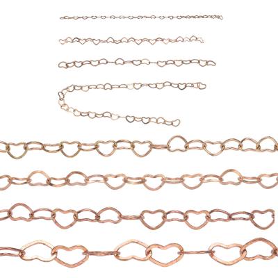 China New Fashion Vintage Wholesale Handmade Copper Heart Shaped Hair Jewelry Chain Hair Chain for sale