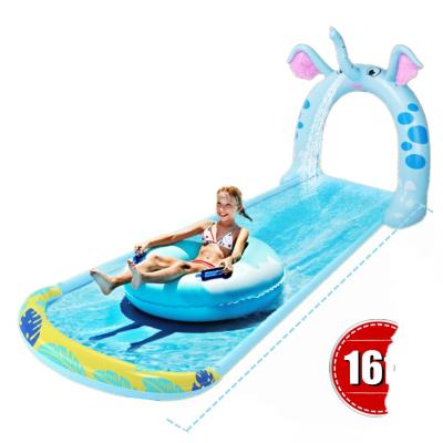 China Watersports Waterslide For Kids , Float Cartoon Arch With Water Inflatable Water Slide for sale