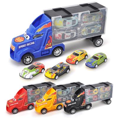 China Intellectual Strength Mini Toy Car, Contains 4 Cars Toys Children Kids Inertia Truck Truck Toys For Boys for sale