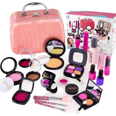 China Plastic Girl Pretend Play Toys , Makeup Kit Box Real Suitcase Makeup Toys Set for sale