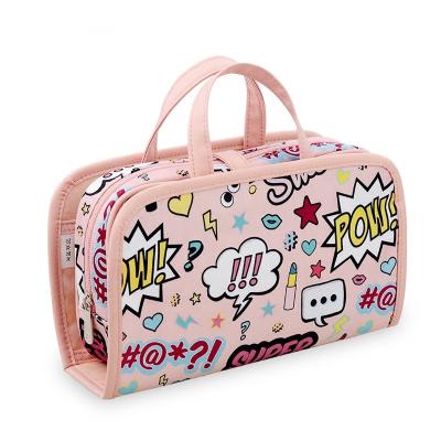 China Durable Eco-Friendly Storage Cosmetic Bag Zipper Organizer Bag Designer Eyelash Polyester Sublimation Print Sublimation Brush Makeup Bag for sale