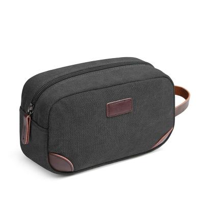 China China Factory Design New Fashion Durable Large Capacity Canvas Dark Gray Men Wash Travel Storage PU Handle Business Bag for sale