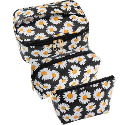 China Durable Hot Sale Summer Large 3pcs Cosmetic Case Clutch Set Storage Organizer Women Cosmetic Bags Waterproof Makeup Bag for sale