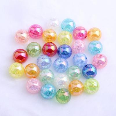 China New Fashion Wholesale Fashion ab Chunky Crackle Beads For Jewelry Making Shinny Acrylic Clear Beads for sale