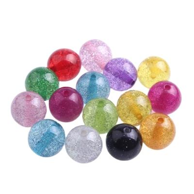 China New Fashion Mix Color Colorful Fashion Custom Beads For Jewelry Making Shinny Acrylic Beads 20mm Glitter for sale