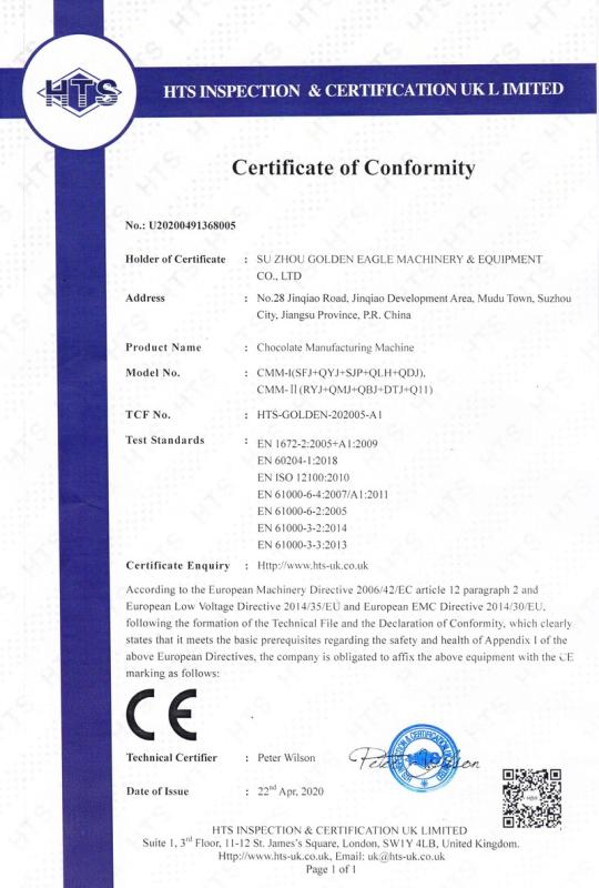 CE - Suzhou Golden Eagle Machinery & Equipment Co., Ltd.