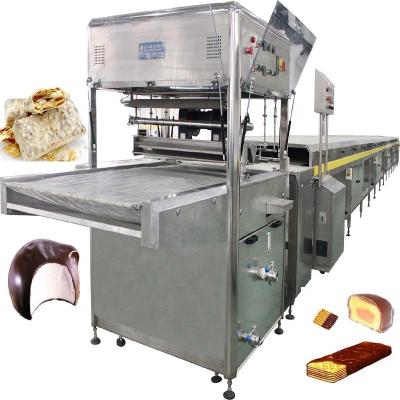 China SJP400 Series Top And / Or Bottom Coating Chocolate Enrobing Machine / Chocolate Coating Machine / Enrobing Line for sale