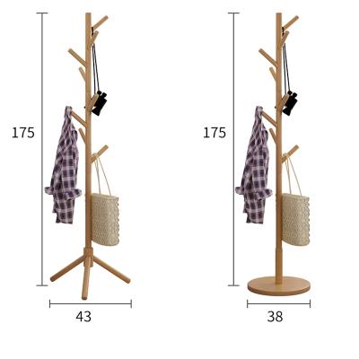 China (Other)Adjustable Portable Tree Shaped Wooden Coat Hanger Standing Coat Rack With Many Hooks for sale