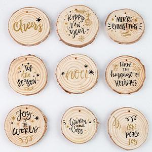 China Modern Natural Wood Slices With Hole For Arts Wood Slices Christmas Ornaments DIY Crafts for sale