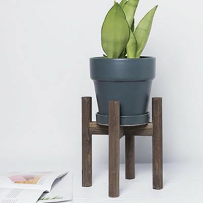 China Living Room Wooden Frame Living Room Plants Corridor Flowerpot Floor Stand Succulent Plant Stand for sale