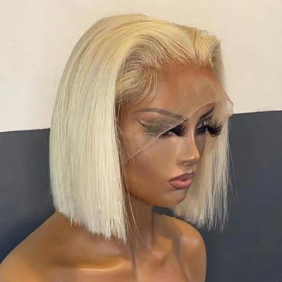 China Cheap Peruvian Blondes 613 Colored Silky Straight Bob Wig, Raw Virgin Hd Transparent Full Lace Hair Wig, Bob Human Hair Wig Human Hair Lace Front for sale