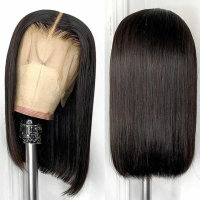 China Brazilian Human Hair Full Lace Human Hair Wigs HD Silky Straight Brazilian Lace Frontal Wave Wigs Dangle Short Lace Front Wigs For Black Women for sale