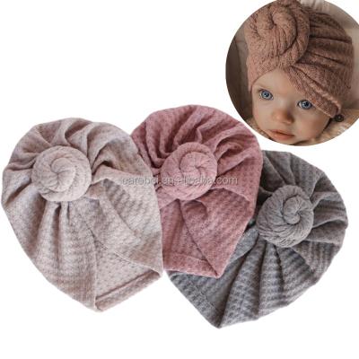 China Baby Hair Accessories One Size Fits All Snails Lilian Turban Hat Waffle Beanies Crochet Knit Baby Boy Headwear Solid Color Turban Knitted Turban for sale