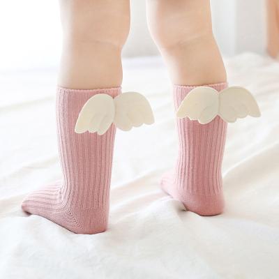 China Baby 3D Angel Wings Sock Christmas Candy QUICK DRY Anti-skid Color Booties 0-3Years High Baby Knee Socks For Photography for sale