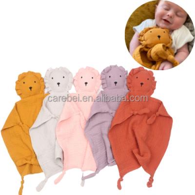 China Baby Soothe Lion Cotton Bib Hiccup Cloth Saliva Animal Feeding Towel Blanket Baby Soft Toy Nursing Sleeping Newborn Dolls for sale