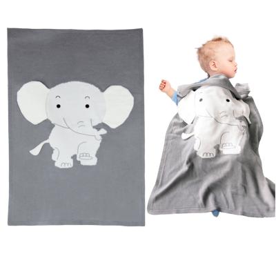 China Anti-Static Pashmina Knitted Soft Warm Bath Towel Knitted Wrap Big Cute Elephant Ear Toddler Bedding Covers Pashmina Safety Blanket for sale