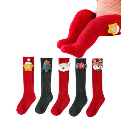 China Color Fade Proof Cuteness Baby Girl Winter Knee High Socks With Bell Doll Sock Christmas Stocking Infant Newborn Non-Slip Baby Socks Wholesale for sale