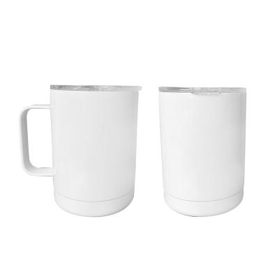 China China Sustainable White 12oz Camper Drinking Cup Mountain Sustainable White Camper Mugs With Lid for sale