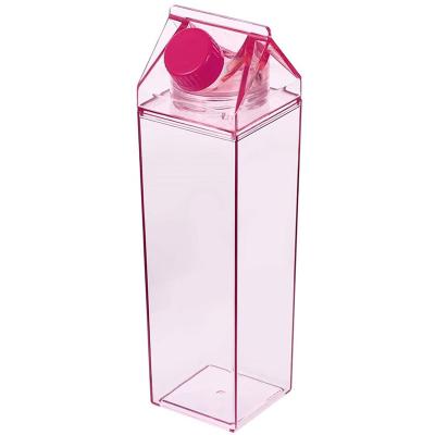 China 500ml Wholesale Sustainable Plastic Carton Water Bottle Milk Carton Plastic Square Clear Acrylic Water Bottles For Child for sale