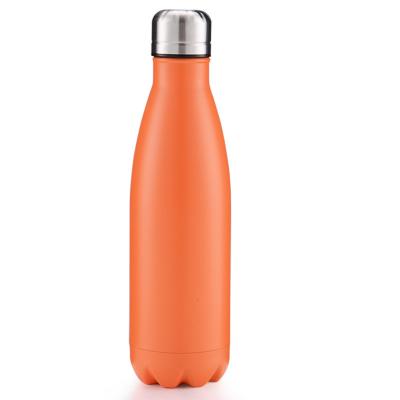 China New Design 500ml Double Wall Vacuum Flasks Viable Rubber Paint Cola Shaped Stainless Steel Sport Water Bottle Gym for sale