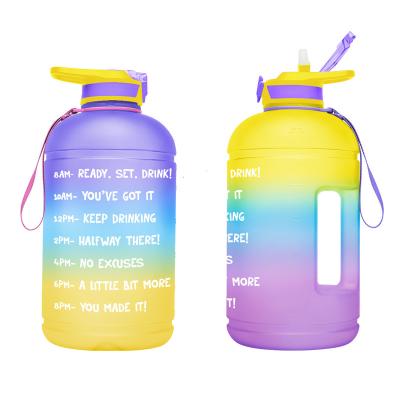 China Sustainable Portable Durable Plastic Gym Sports Time Marker 1 Gallon Fitness Water Bottle For Outdoor Lovers for sale