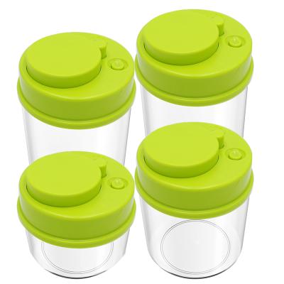 China Freshness Keeping 2200ML AS Plastic BPA Free Round Smell Proof Weed Herb Containers Vacuum Sealed Set for sale