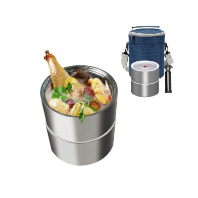 China 2pcs Package Set Vacuum Food Stainless Steel Meal Soup Salad Bento Lunch Box Pump Viable Heat Preservation Insulated Food Container for sale