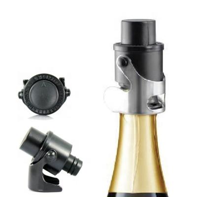 China Viable Plastic POP Champagne Stopper Sparkling Wine Whistle Keep Single Preservation Pump Vacuum Stopper Lock Date Marker for sale