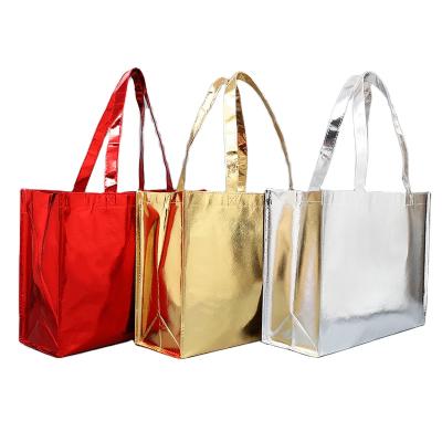 China Promotional Reusable Custom Metallic Laminated Non Woven Shopping Bag Eco - Friendly Bag for sale