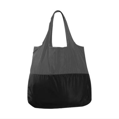 China Portable Heavy Duty Folding Tote Bag Reusable Polyester Foldable Expandable Grocery Bag for sale