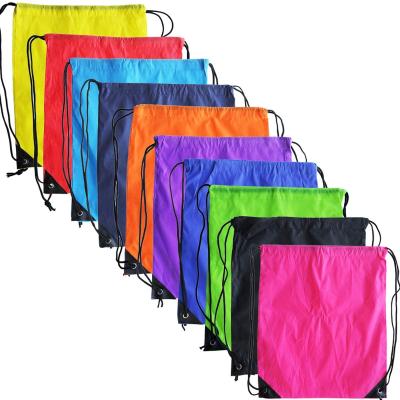 China Drawstring Recycle Eco Printing Cheap Gift Bag Customized 210d Polyester Drawstring Bags for sale