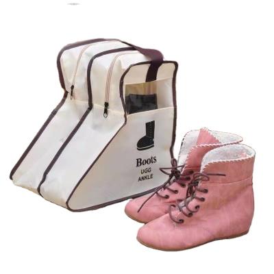 China Nonwoven Handle Travel Housekeepers Ladies Long Boots Shoe Dustproof Home Storage Bag Organizer with Handles for sale