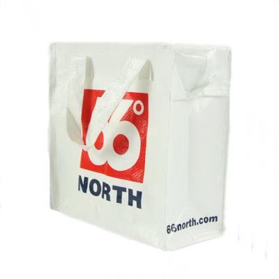 China Durable custom logo printing white color bopp laminated pp woven bag durable recyclable pp woven bag for sale