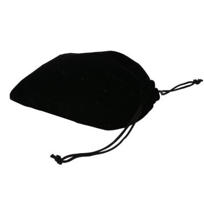 China Recyclable Custom Large Black Velvet Bag For Gift Package Jewelry Pouch Wholesale / Black Velvet Pouch Bag for sale